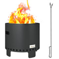 Outsunny 45cm Smokeless Wood Burning Firepit Metal Fire Pit, Dark Grey