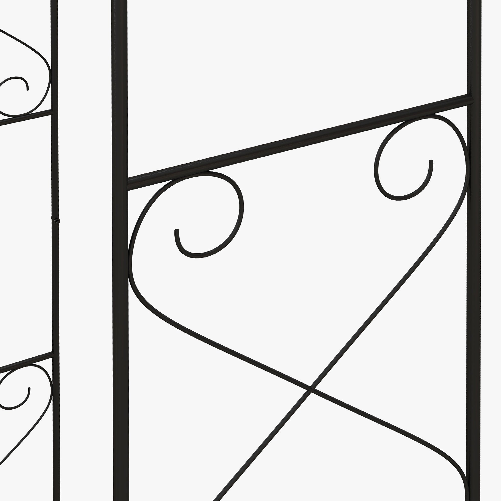 Outsunny Metal Garden Arch with Double Gate, Garden Arbor Climbing Plants
