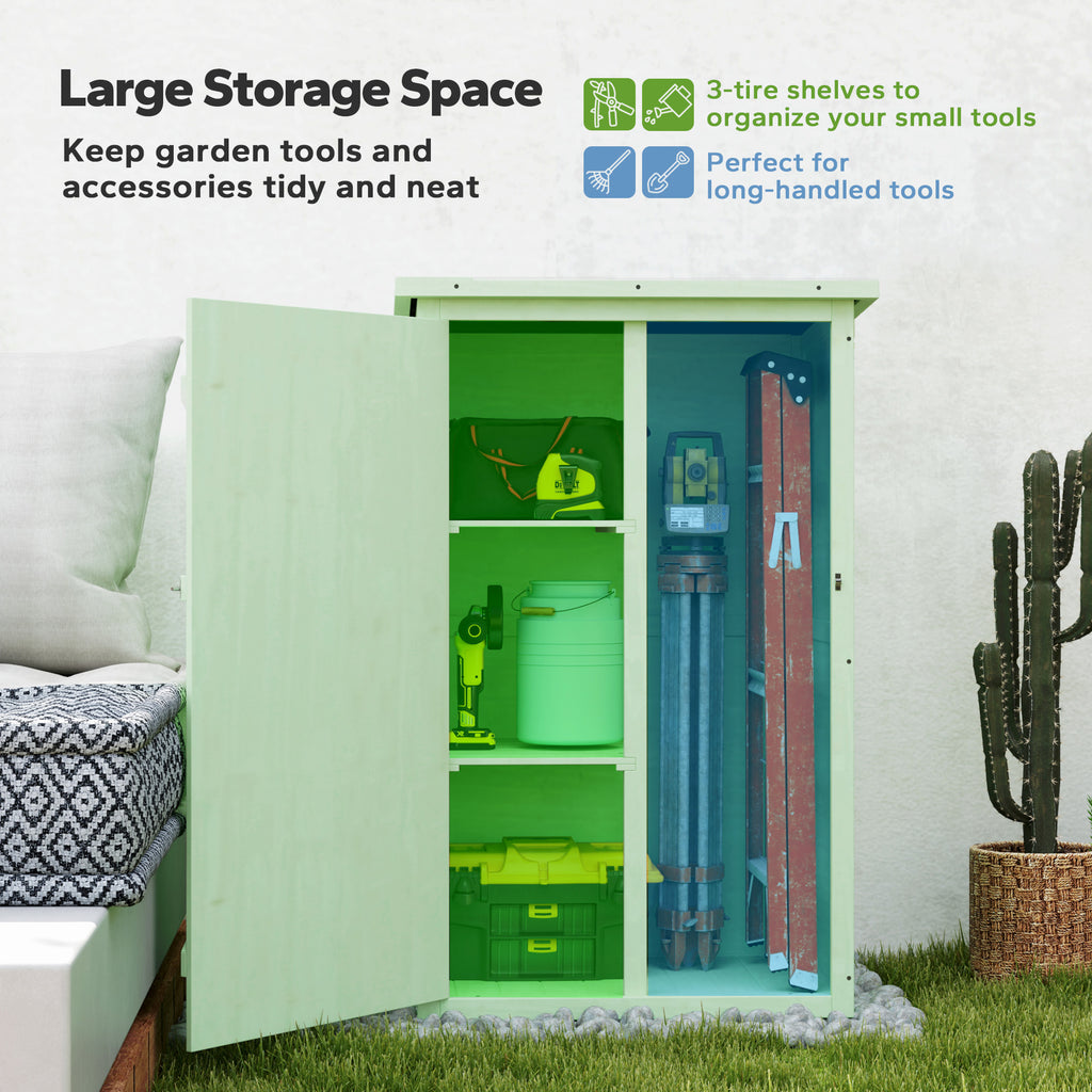 Outsunny Garden Shed Outdoor Tool Storage w/ 2 Shelves 75 x 56 x115cm Green