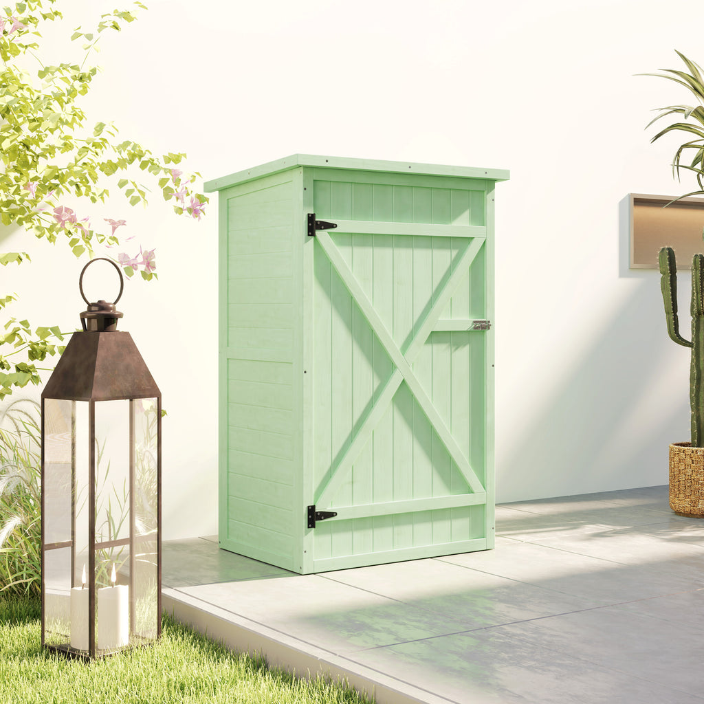 Outsunny Garden Shed Outdoor Tool Storage w/ 2 Shelves 75 x 56 x115cm Green
