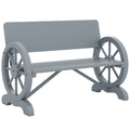 Outsunny Wooden Garden Bench Outdoor Loveseat with High Back, Grey