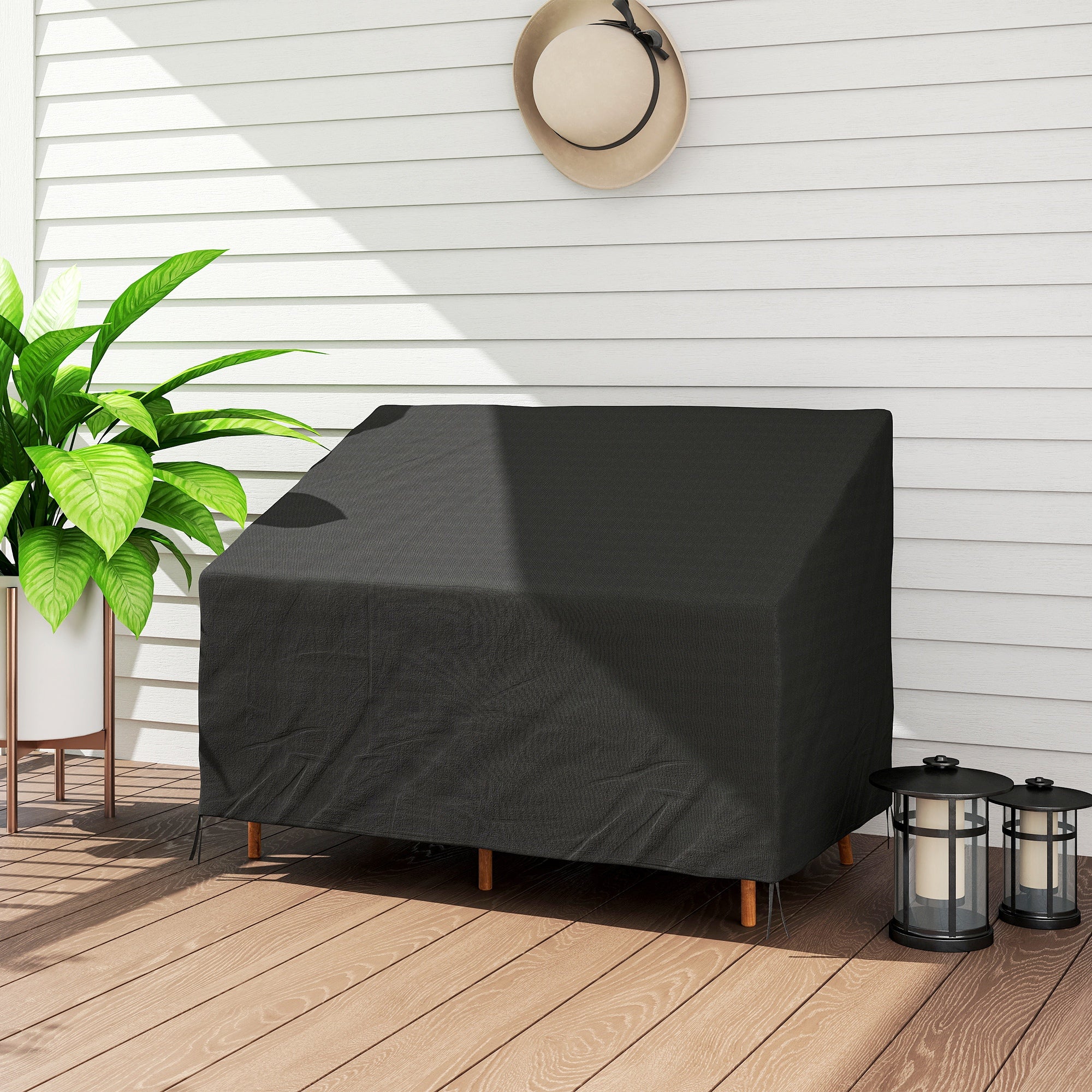Outsunny 2 Seater Rain Cover Garden Sofa Chair Protector 140x84x56/94 cm