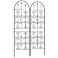 Outsunny Set of 2 Metal Garden Trellis, Outdoor Trellis Panels, 150 x 50 cm