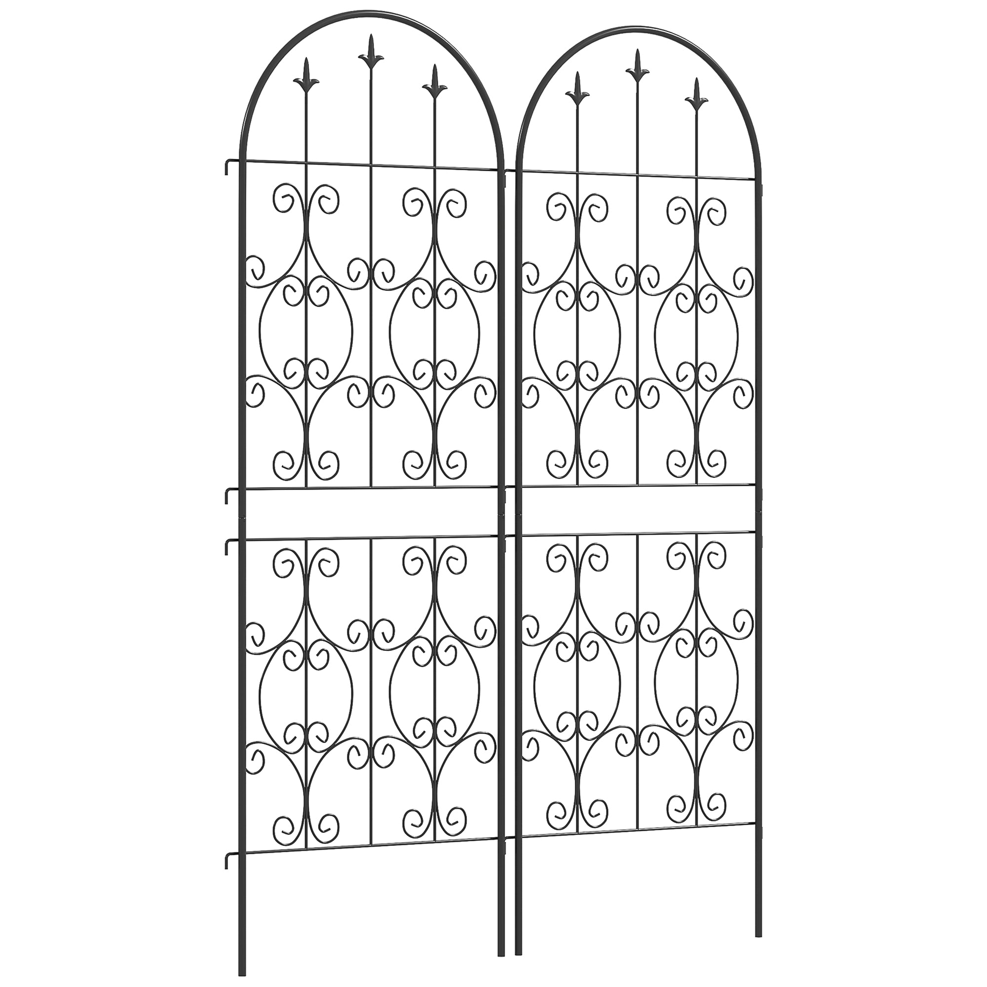 Outsunny Set of 2 Metal Garden Trellis, Outdoor Trellis Panels, 150 x 50 cm
