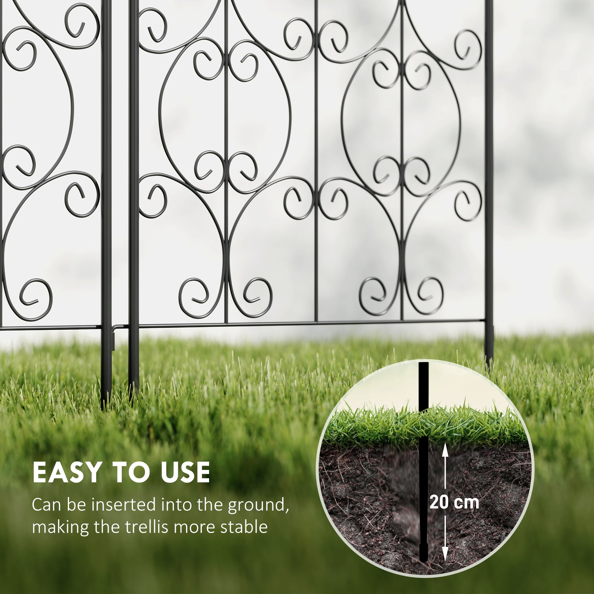 Outsunny Set of 2 Metal Garden Trellis, Outdoor Trellis Panels, 150 x 50 cm