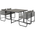 Outsunny Rattan Dining Set, Rattan Cube Dining Sets w/ Space-saving Design