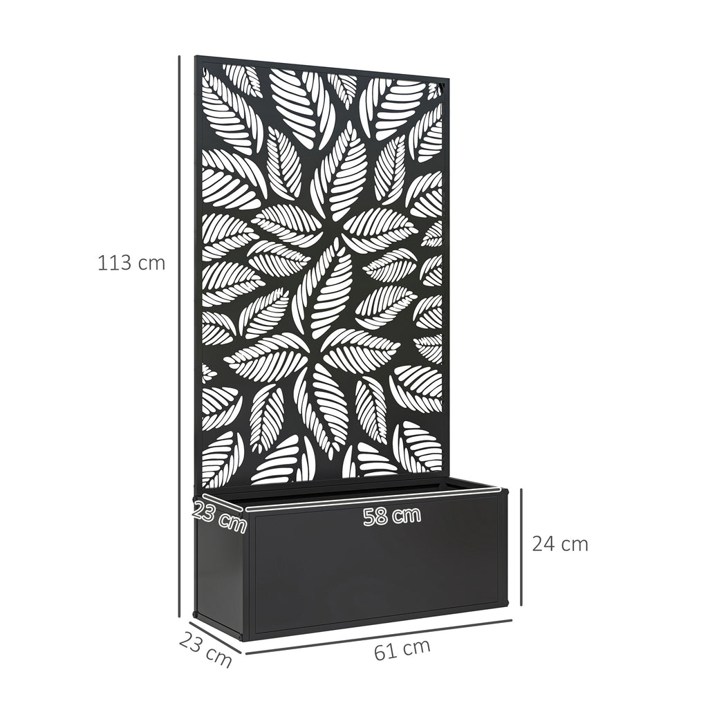 Outsunny Metal Raised Garden Bed with Trellis, Outdoor Elevated Planter Box