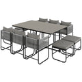 Outsunny Rattan Dining Set, Garden Table & Chair Sets w/ Space-saving Design