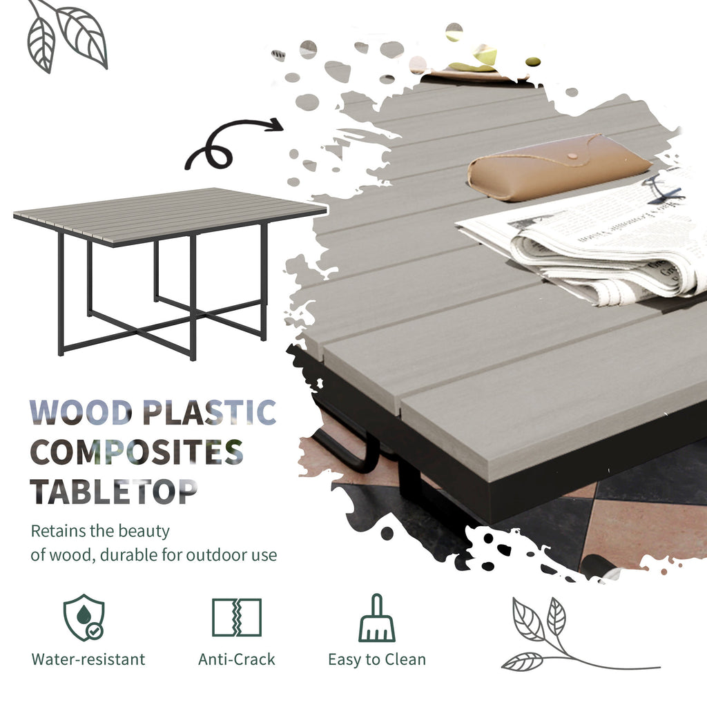 Outsunny Rattan Dining Set, Garden Table & Chair Sets w/ Space-saving Design