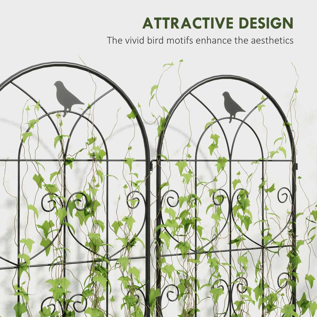 Outsunny Set of 2 Metal Garden Trellis, Outdoor Trellis Panels, 150 x 50cm