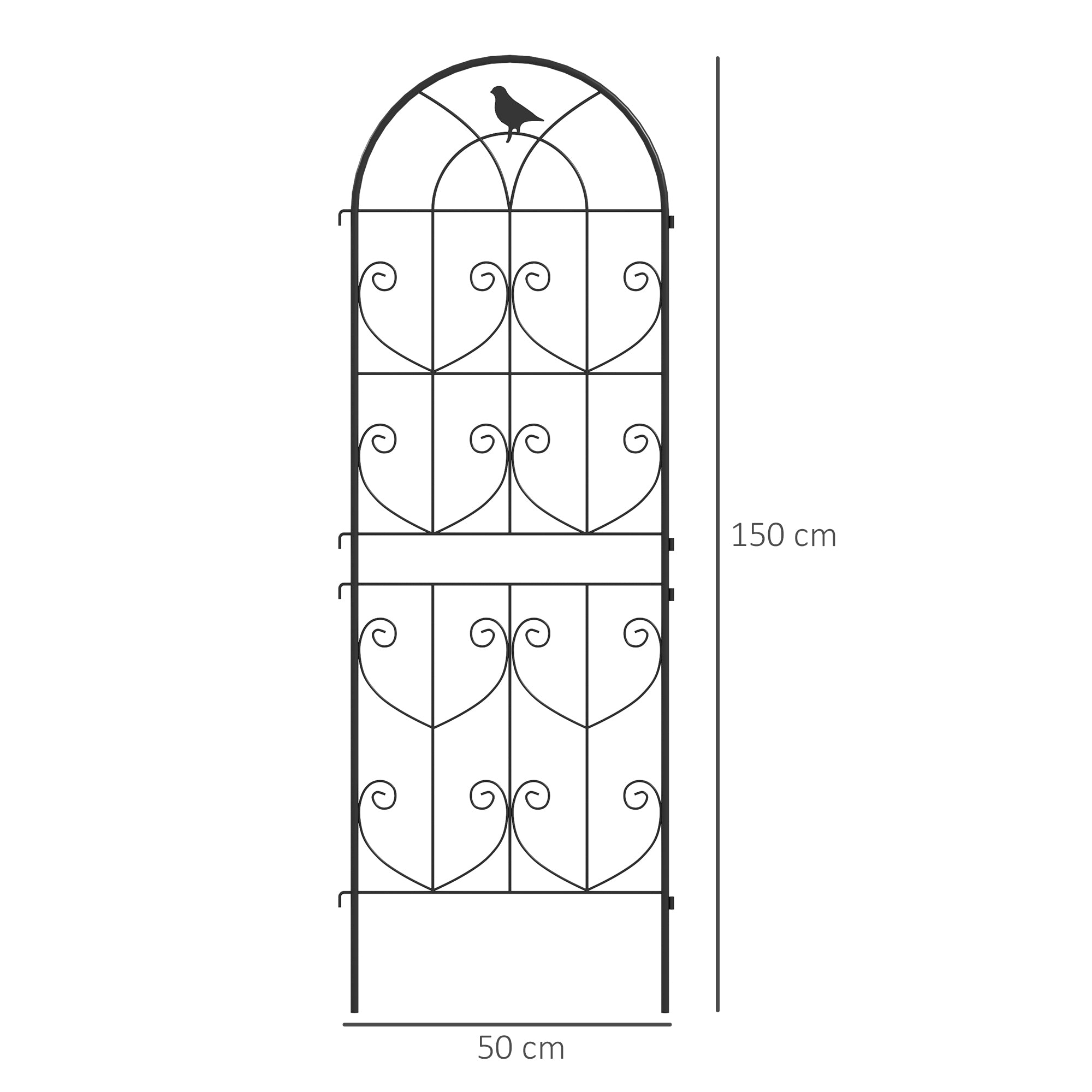 Outsunny Set of 2 Metal Garden Trellis, Outdoor Trellis Panels, 150 x 50cm