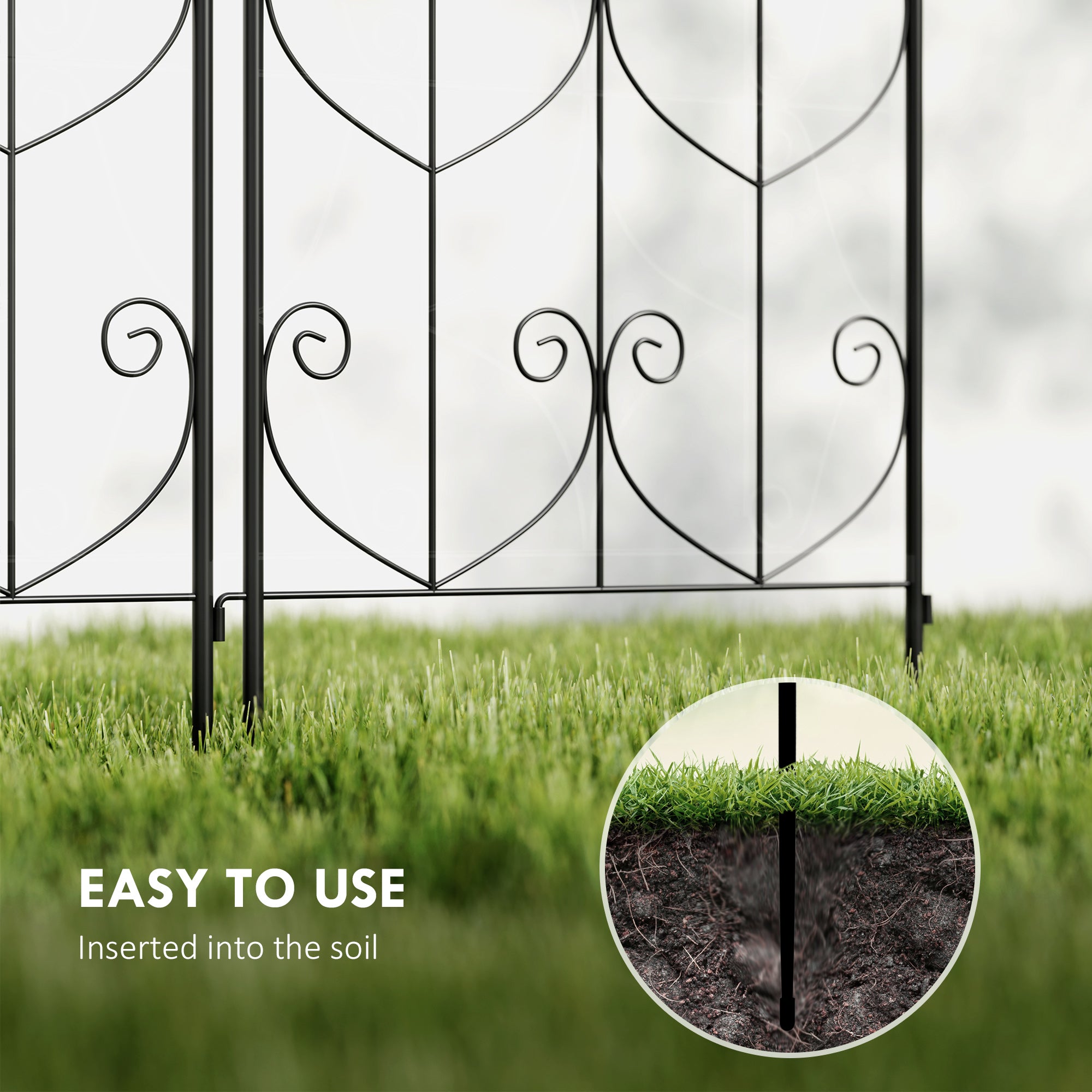 Outsunny Set of 2 Metal Garden Trellis, Outdoor Trellis Panels, 150 x 50cm