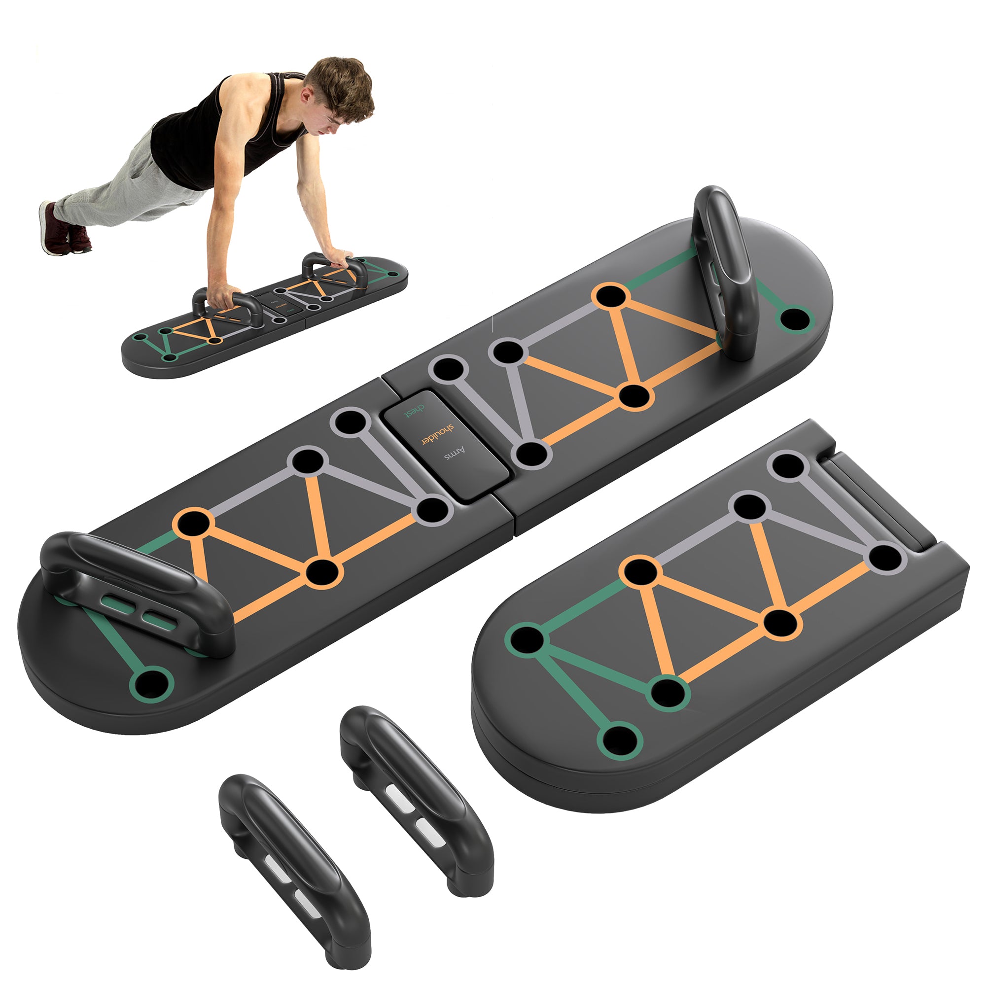 SPORTNOW 11-in-1 Foldable Push Up Board, Press Up Handles for Home Gym