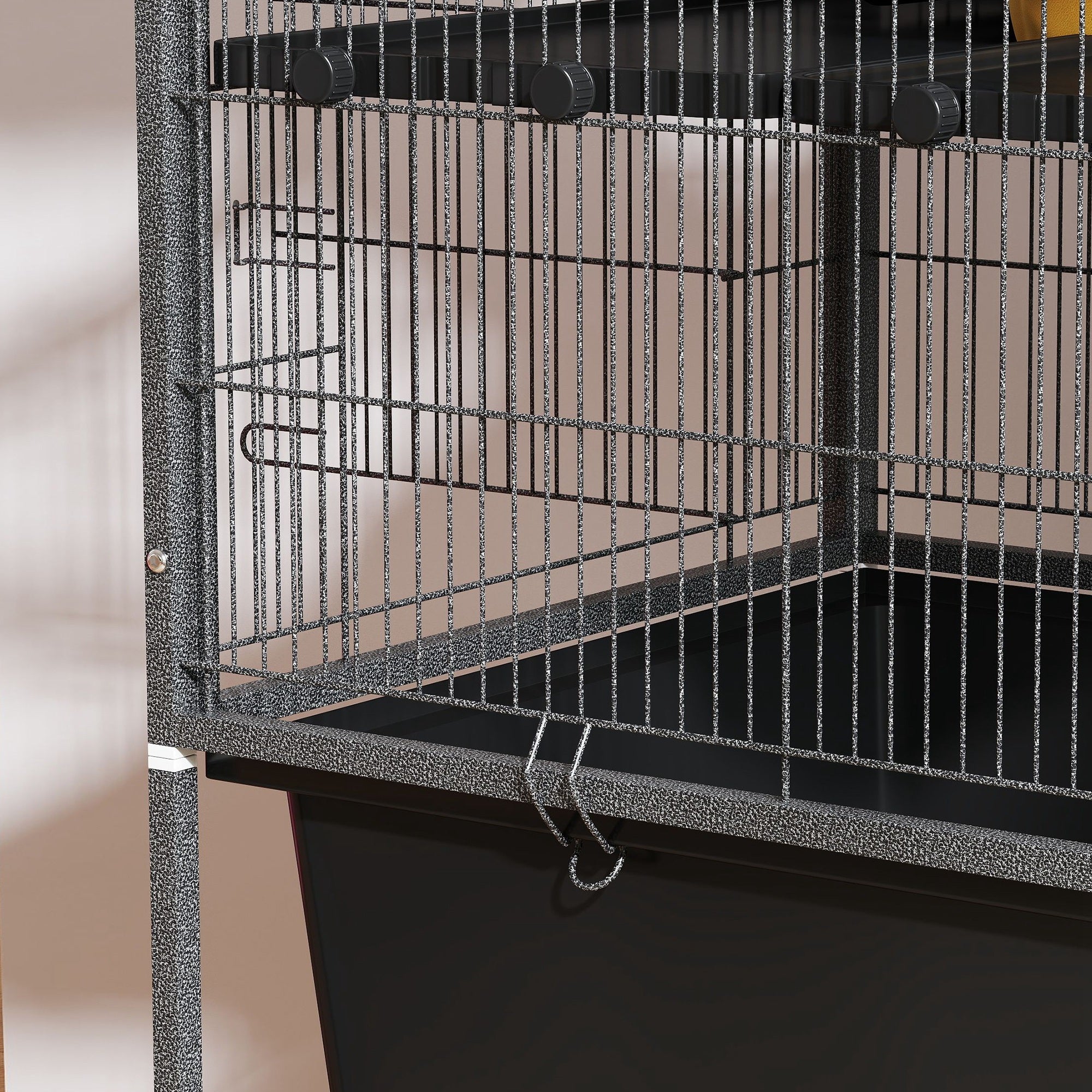 PawHut 5 Levels Rolling Small Animal Cage with Non Slip Cloth Covered Ramps