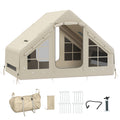 Outsunny Inflatable Camping Tent with Pump, 2-4 Person Glamping Tent