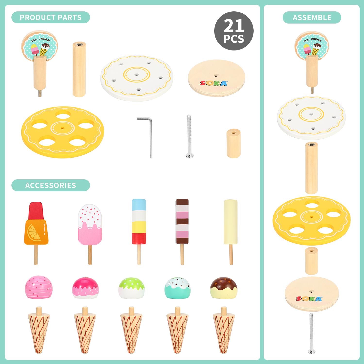 SOKA Ice Cream Stand - 10Pcs