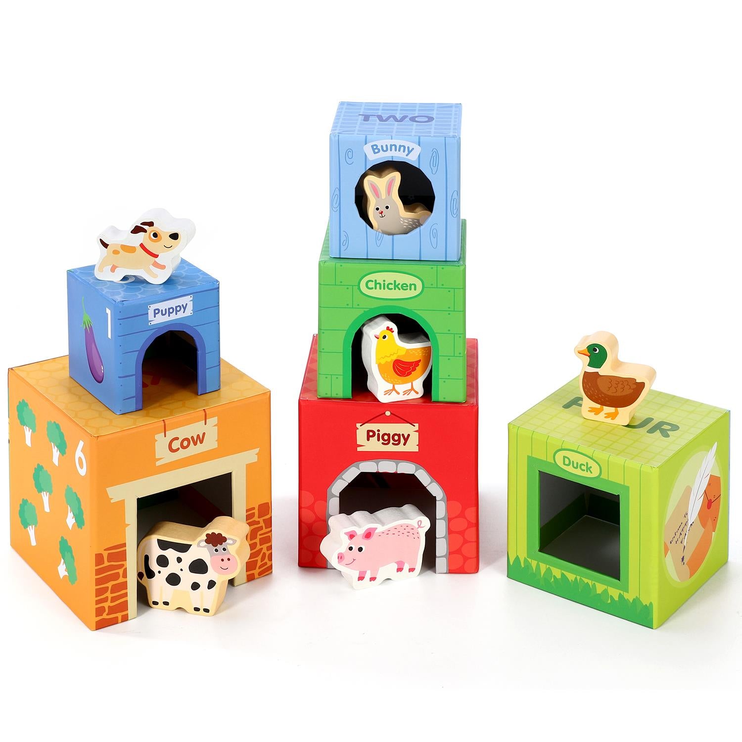 SOKA Stacking Cubes-6 Friends in Farm