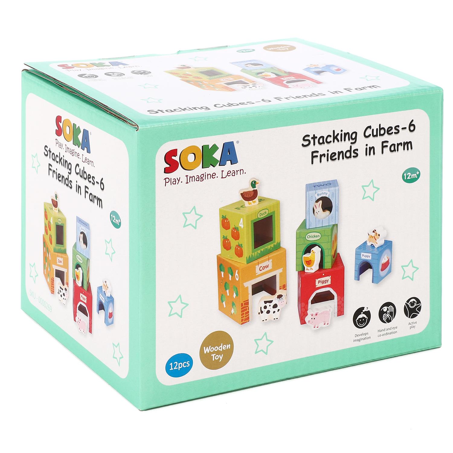 SOKA Stacking Cubes-6 Friends in Farm