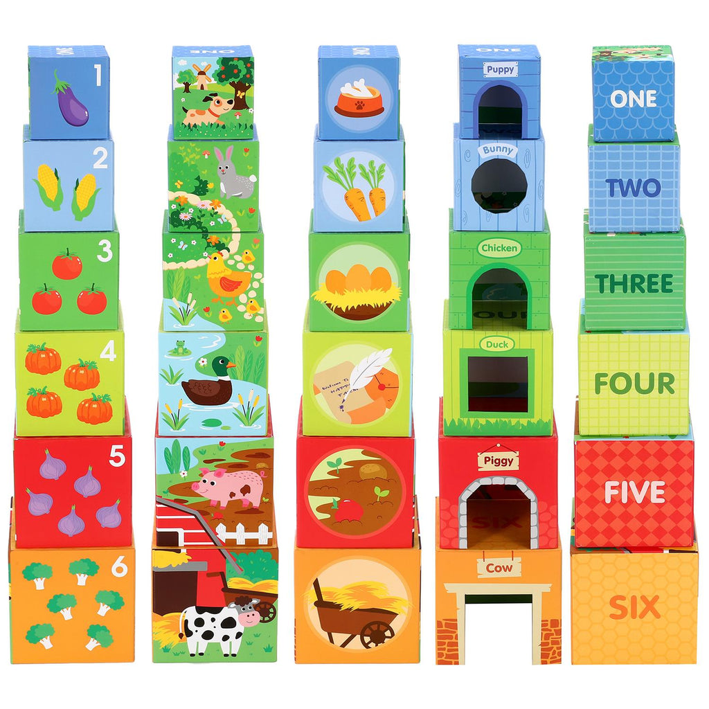 SOKA Stacking Cubes-6 Friends in Farm
