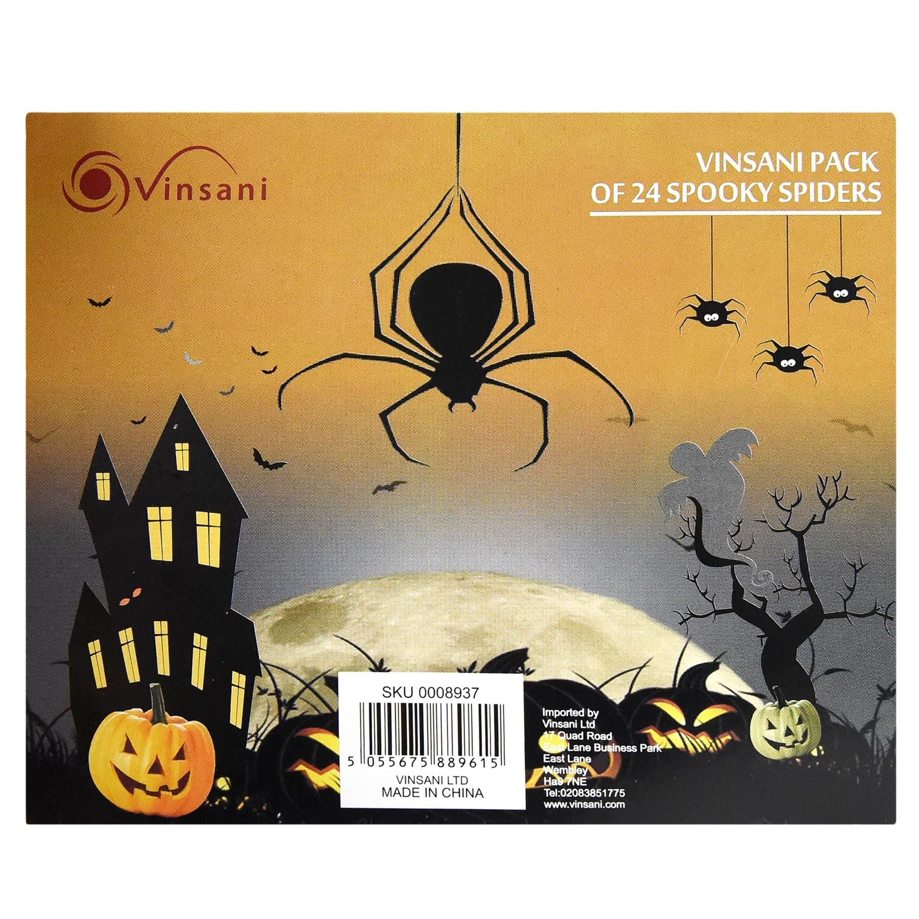 2X Vinsani Pack Of 24 Spooky Spiders Ntt