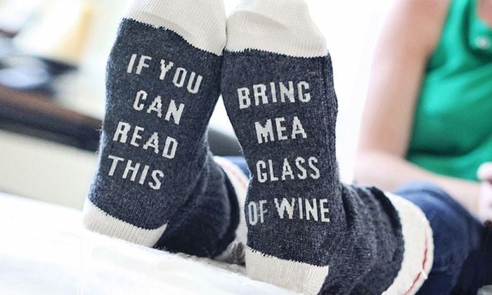 Vinsani Bring Me A Glass Of Wine Socks