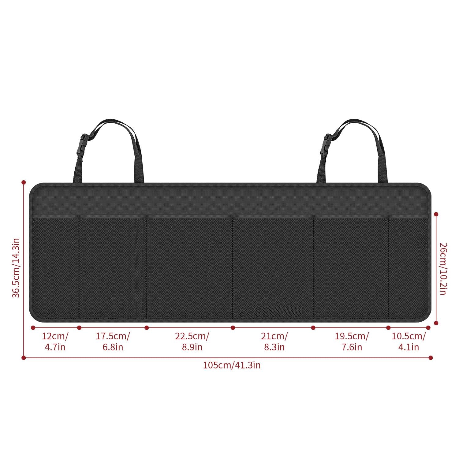 Vinsani Hanging Car Organiser Black Hanboot
