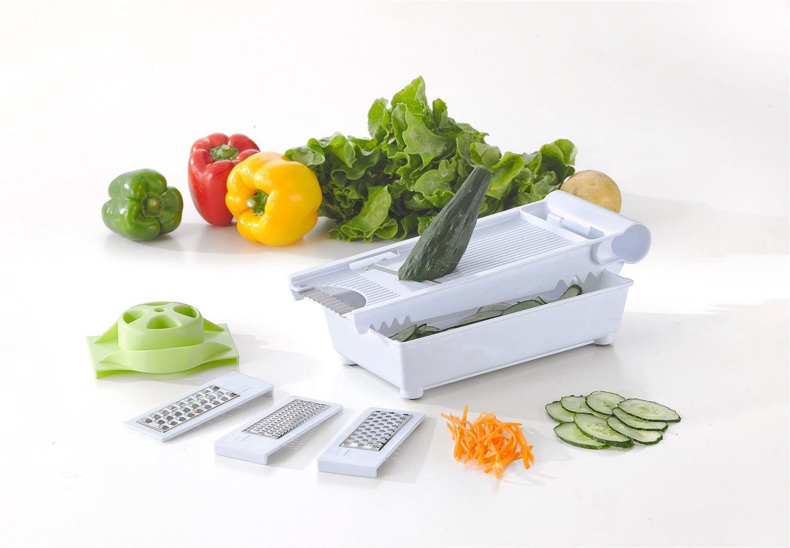 Vinsani Grn/Wht 6 In 1 Grater