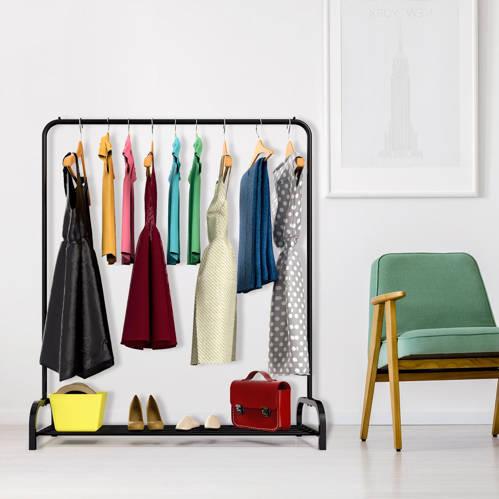 Vinsani BLACK CLOTHES RAIL AND SHOE RACK 0009555 x 2