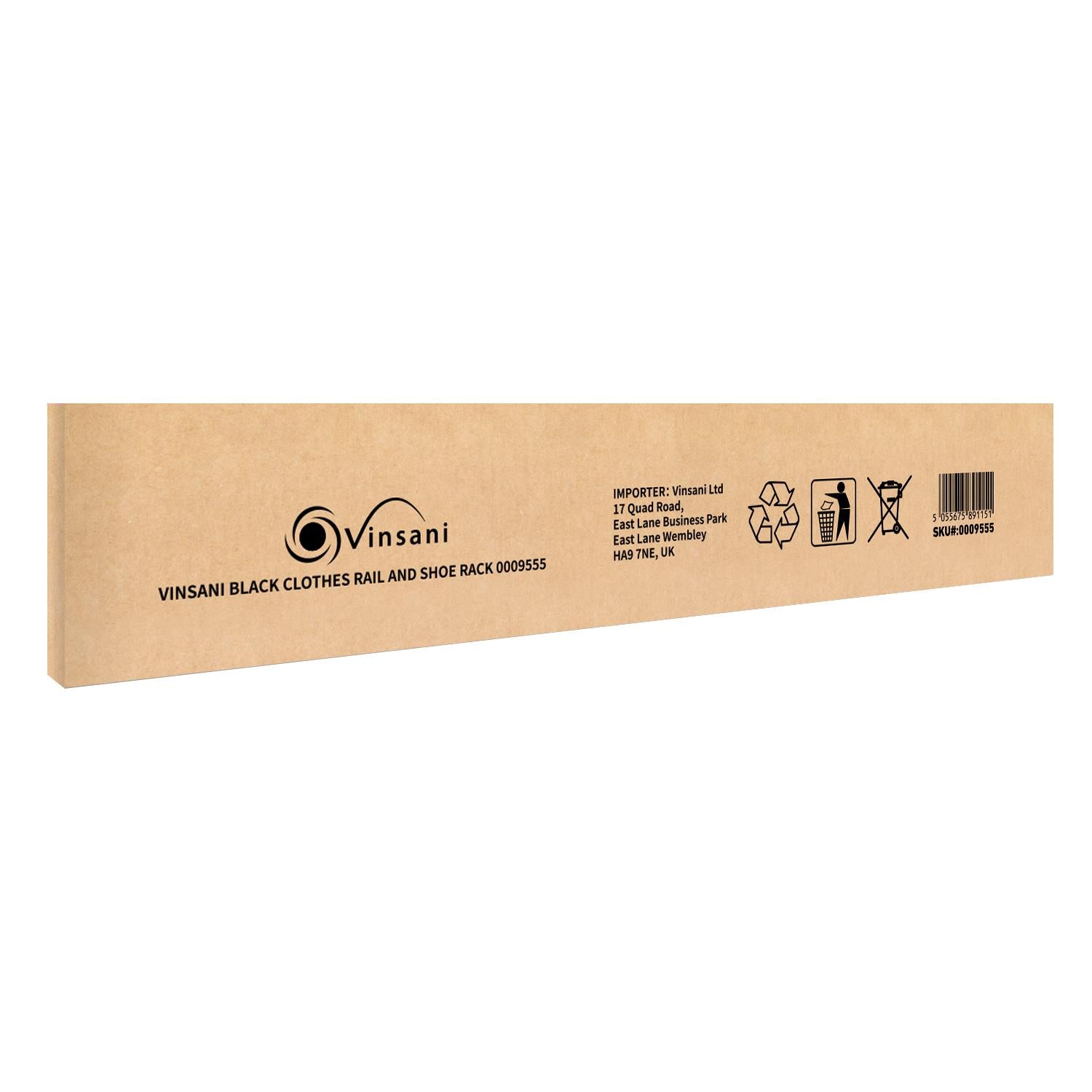Vinsani BLACK CLOTHES RAIL AND SHOE RACK 0009555 x 2