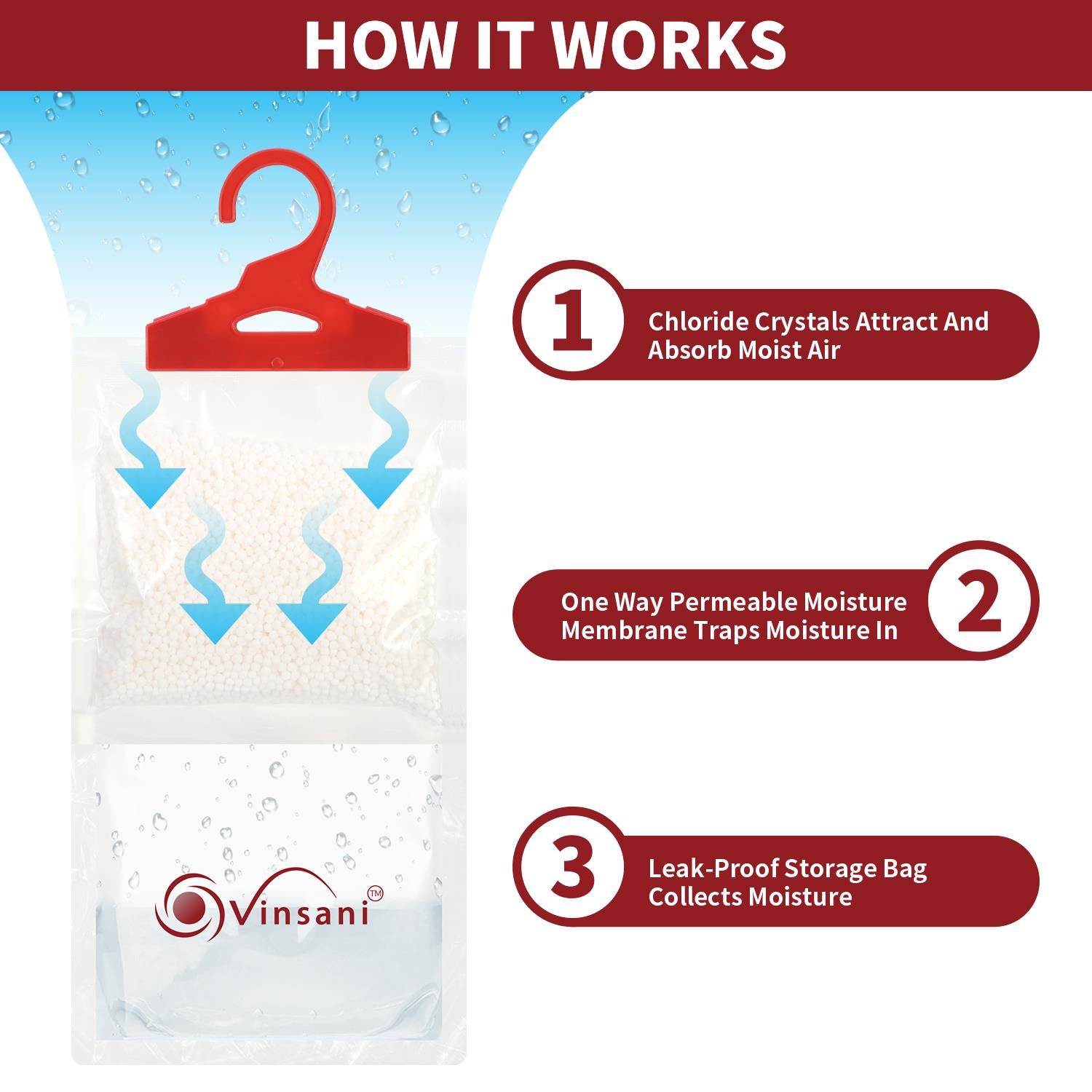 Vinsani 12Pc Hang Dehumidifier Bag