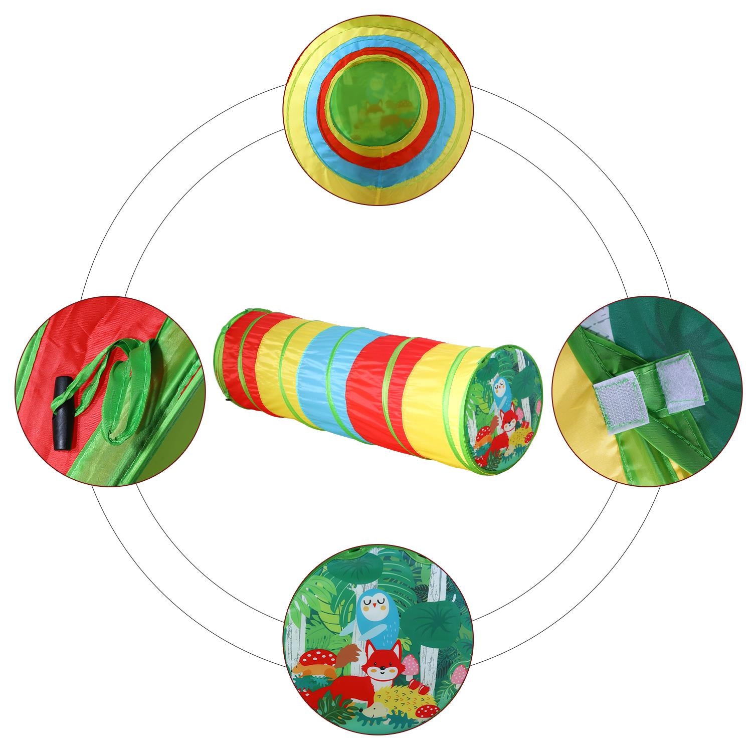 SOKA Play Tunnel Multicoloured Pop Up Jungle Indoor or Outdoor Garden Play Tents