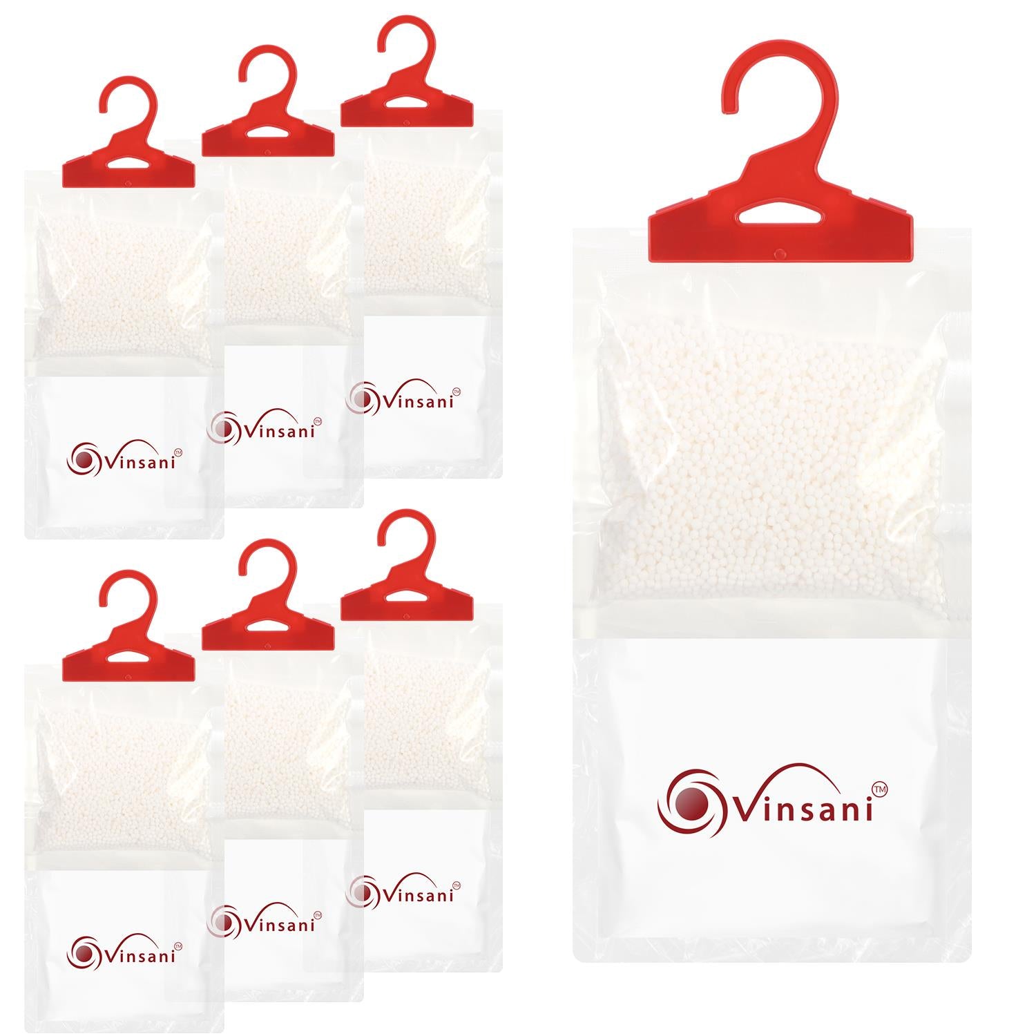 Vinsani 6Pc Hanging Wardrobe Dehumidifier Bag