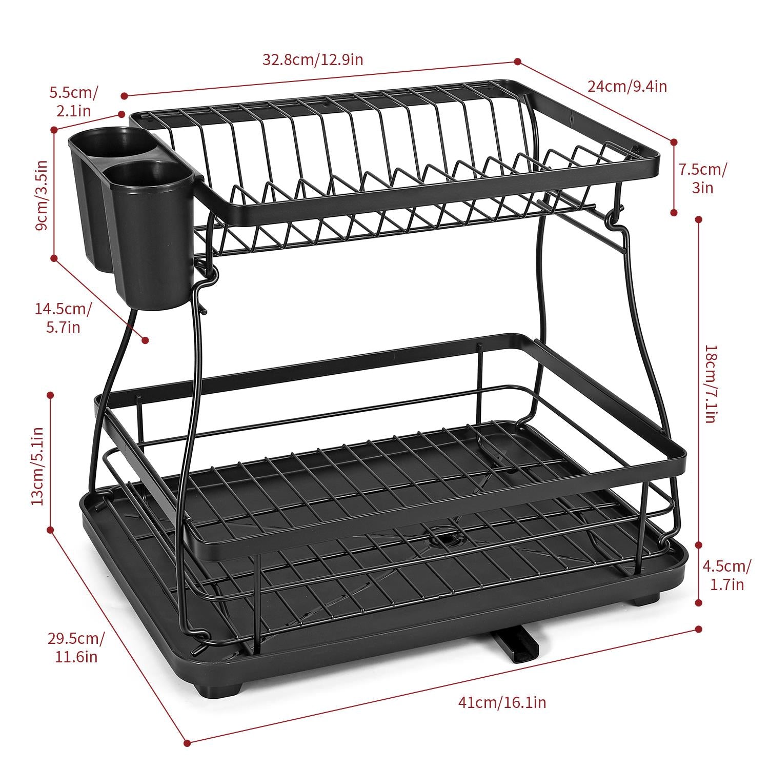 Vinsani Black Dish Rack