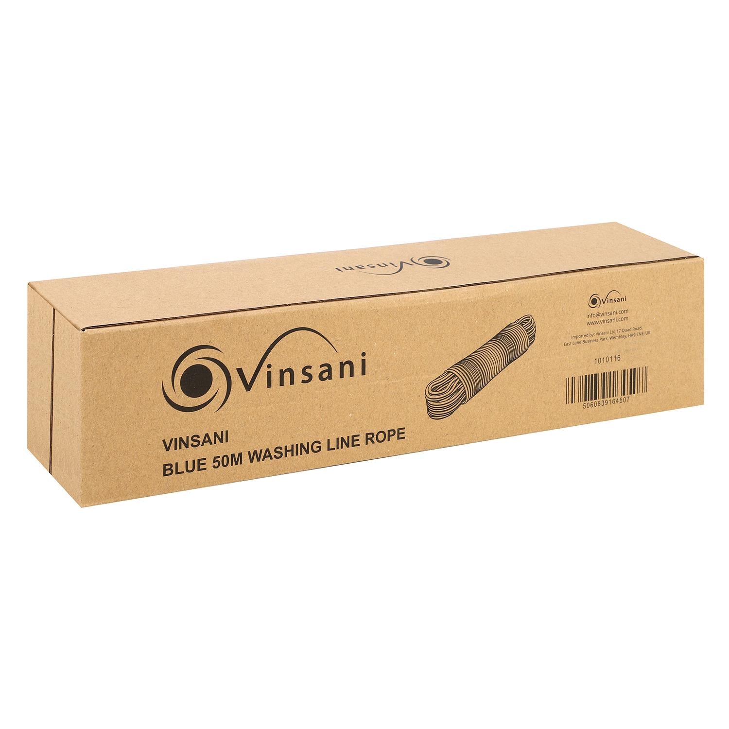 Vinsani Blue 50M Washing Line Rope