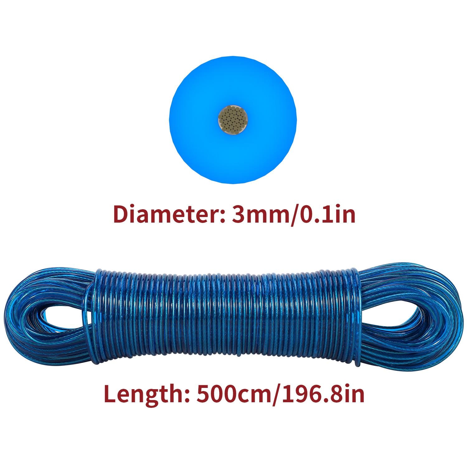 Vinsani Blue 50M Washing Line Rope