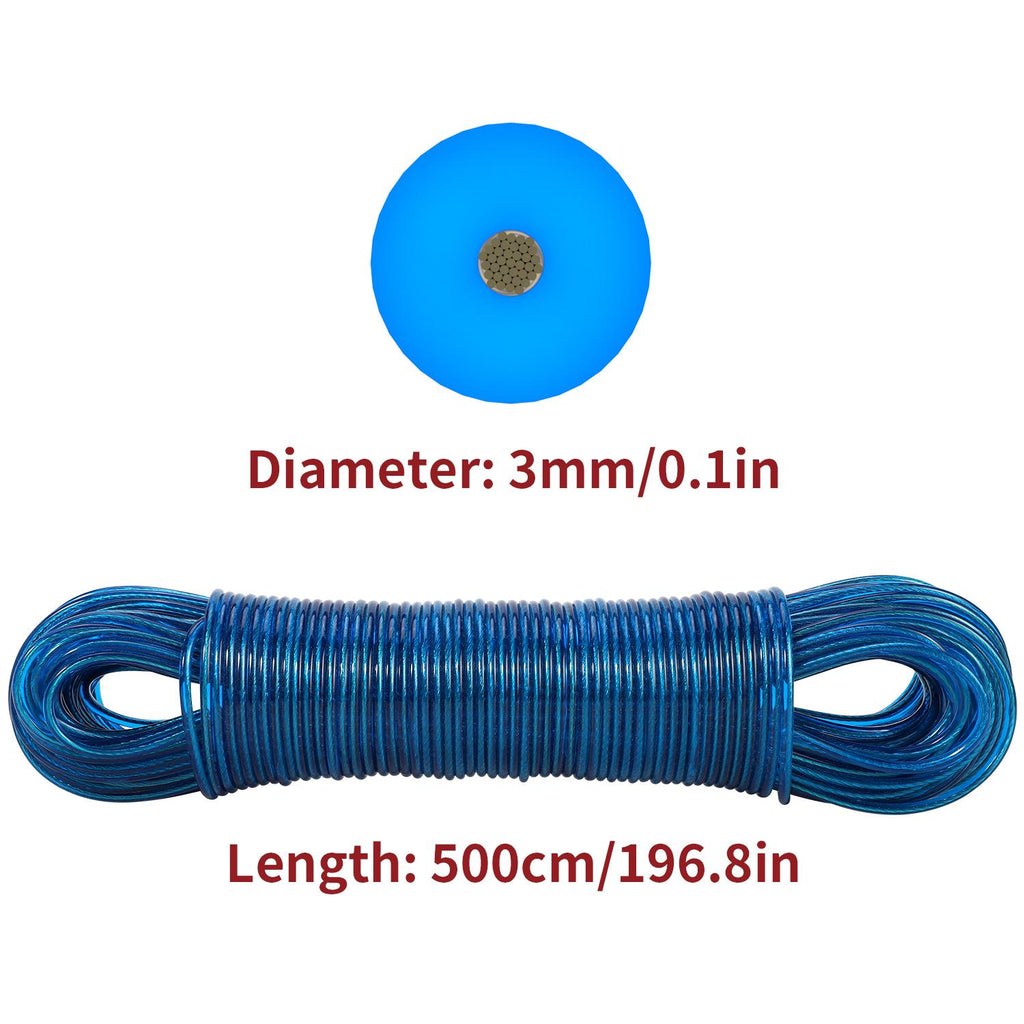 Vinsani Blue 50M Washing Line Rope