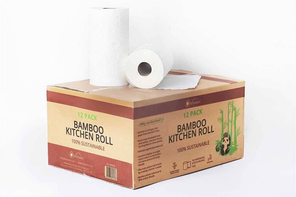 Vinsani Bamboo Kitchen Roll - 12 Pack