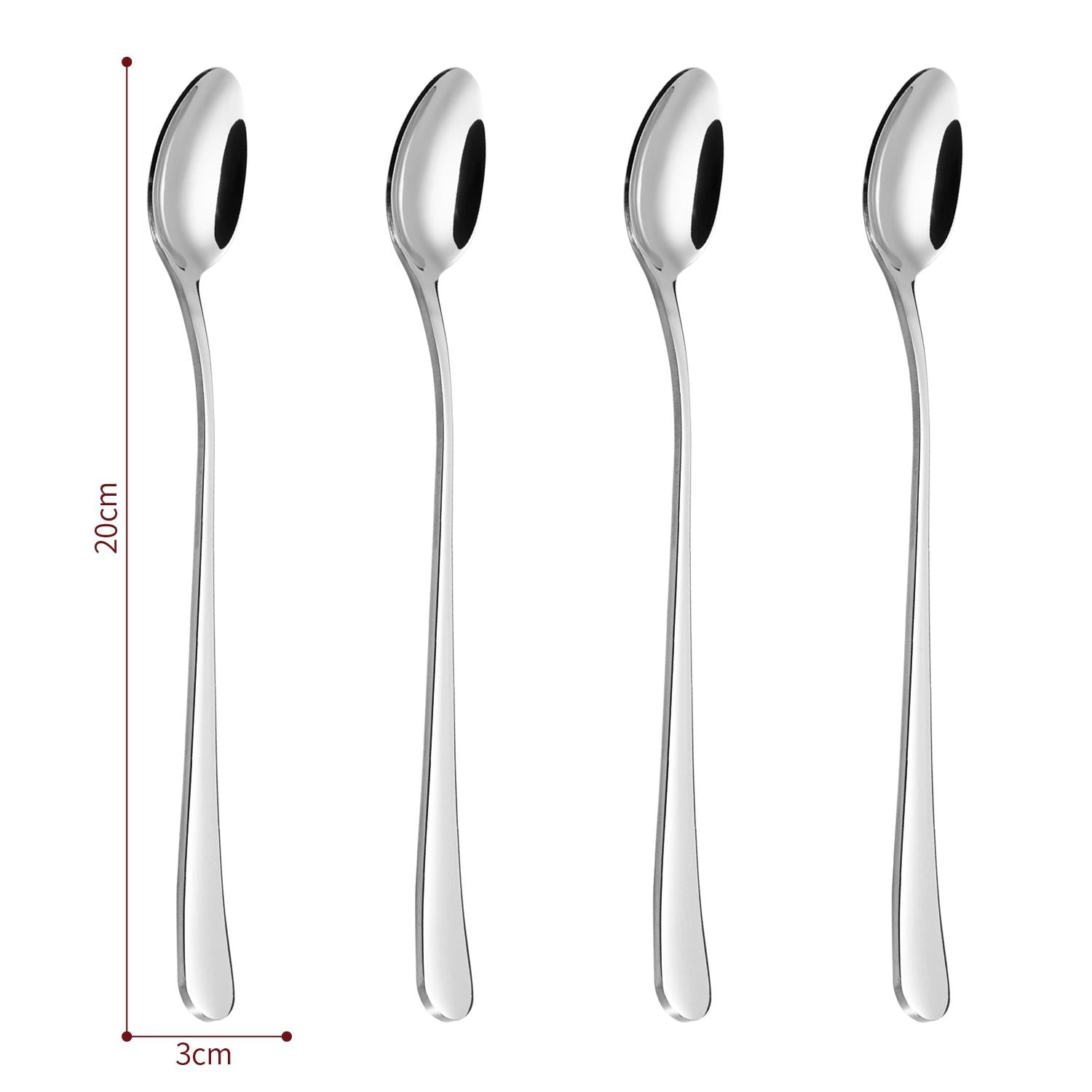 Vinsani 4pcs SSLong Handle Latte Spoons
