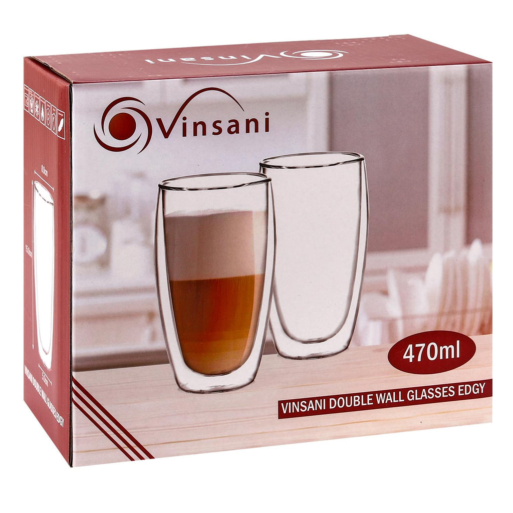Vinsani Double Wall Glasses Edgy