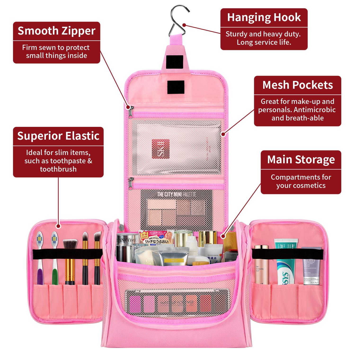 Vinsani Toiletry Bag Pink