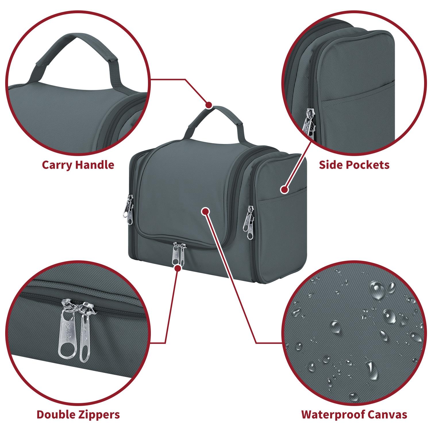 Vinsani Toiletry Bag D.Grey