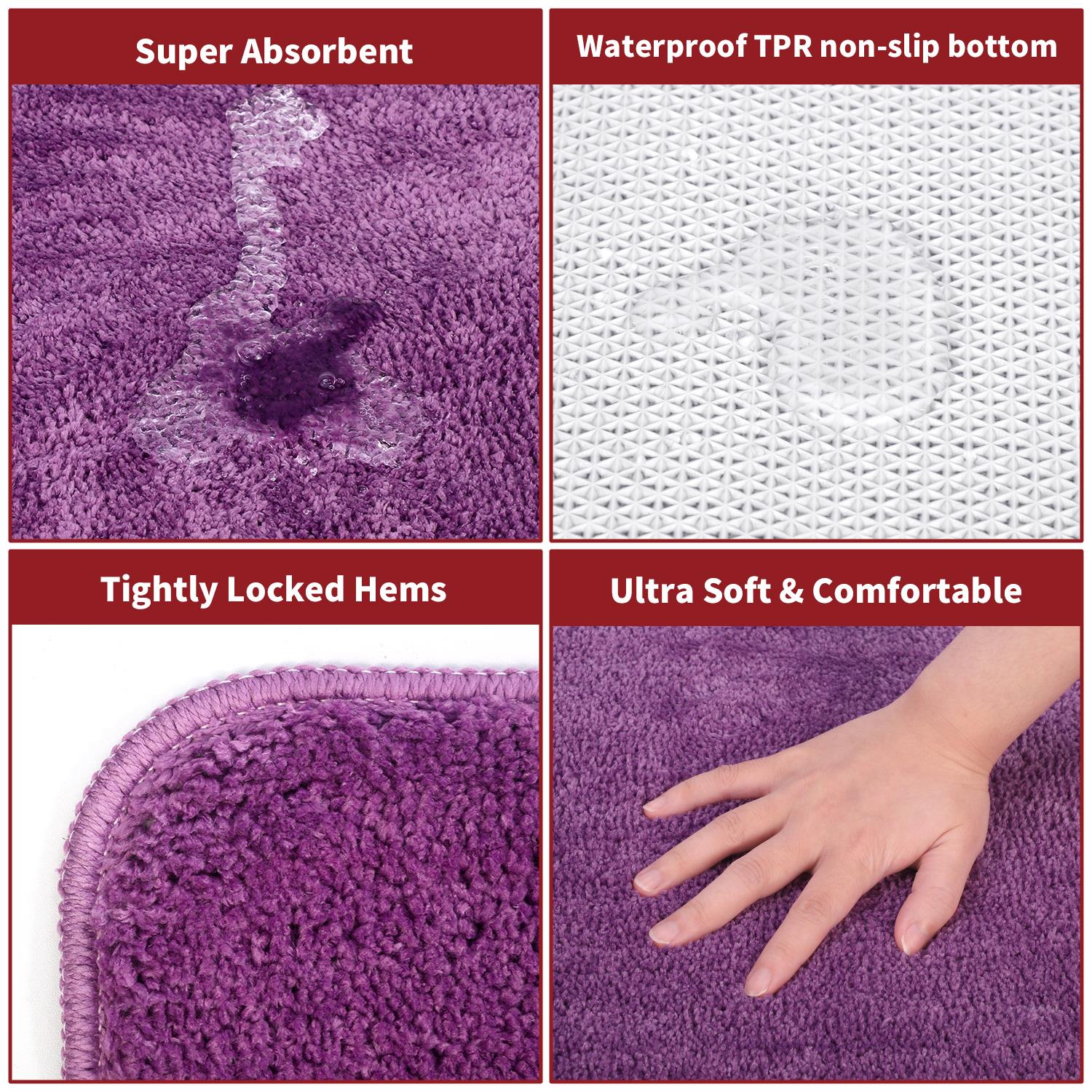 Vinsani BATH MAT 60X90cm PURPLE