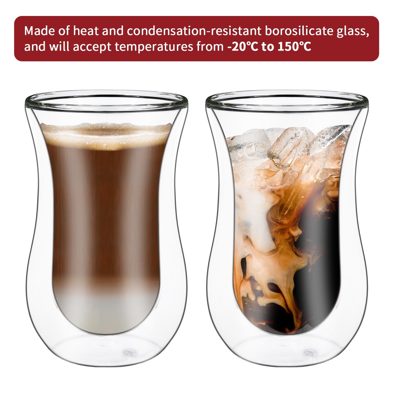 Vinsani Double Wall Glasses Curve