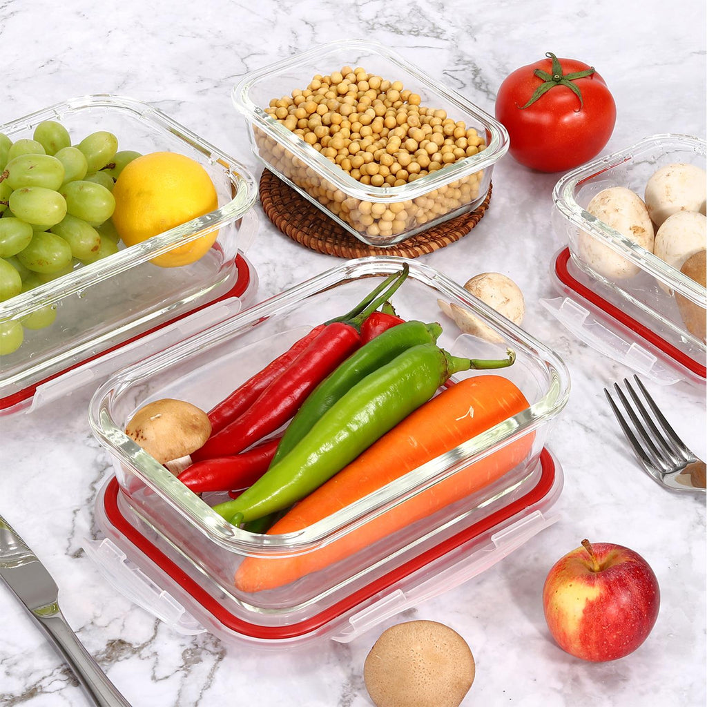 Vinsani Glass Food Storage 10-Pack Containers – Meal Prep Lunch Boxes