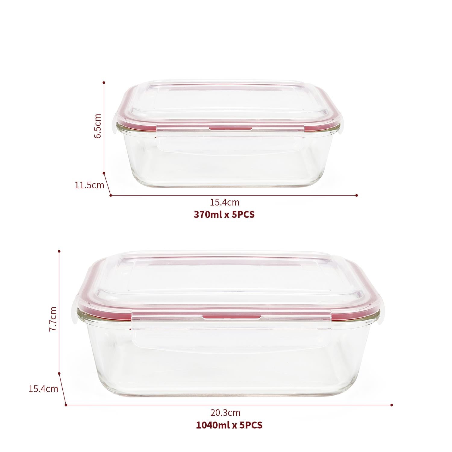 Vinsani Glass Food Storage 10-Pack Containers – Meal Prep Lunch Boxes