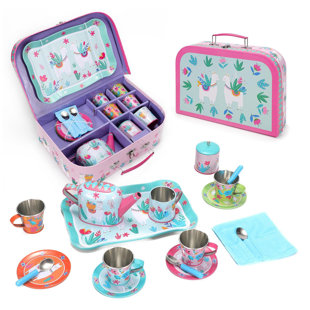 SOKA 18pc TIN TEA SET - LLAMA