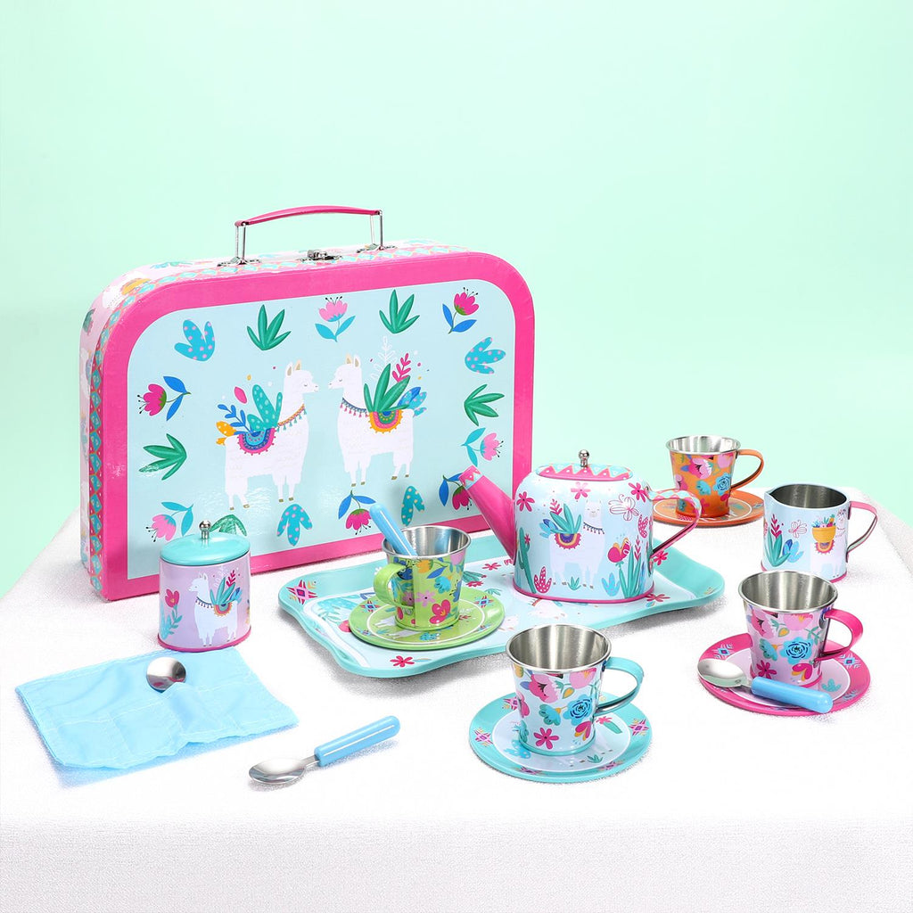 SOKA 18pc TIN TEA SET - LLAMA