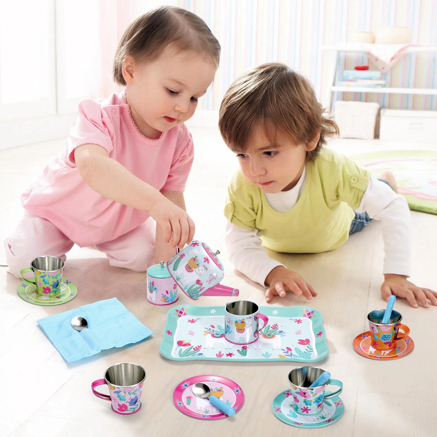 SOKA 18pc TIN TEA SET - LLAMA
