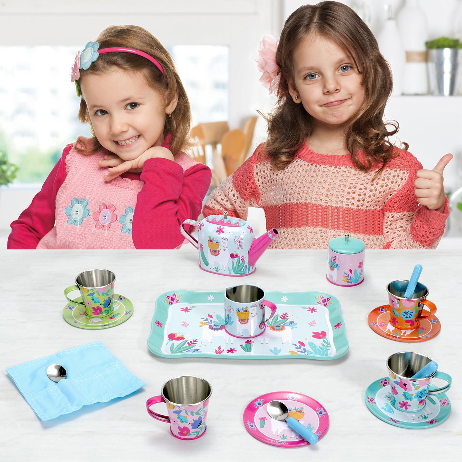 SOKA 18pc TIN TEA SET - LLAMA