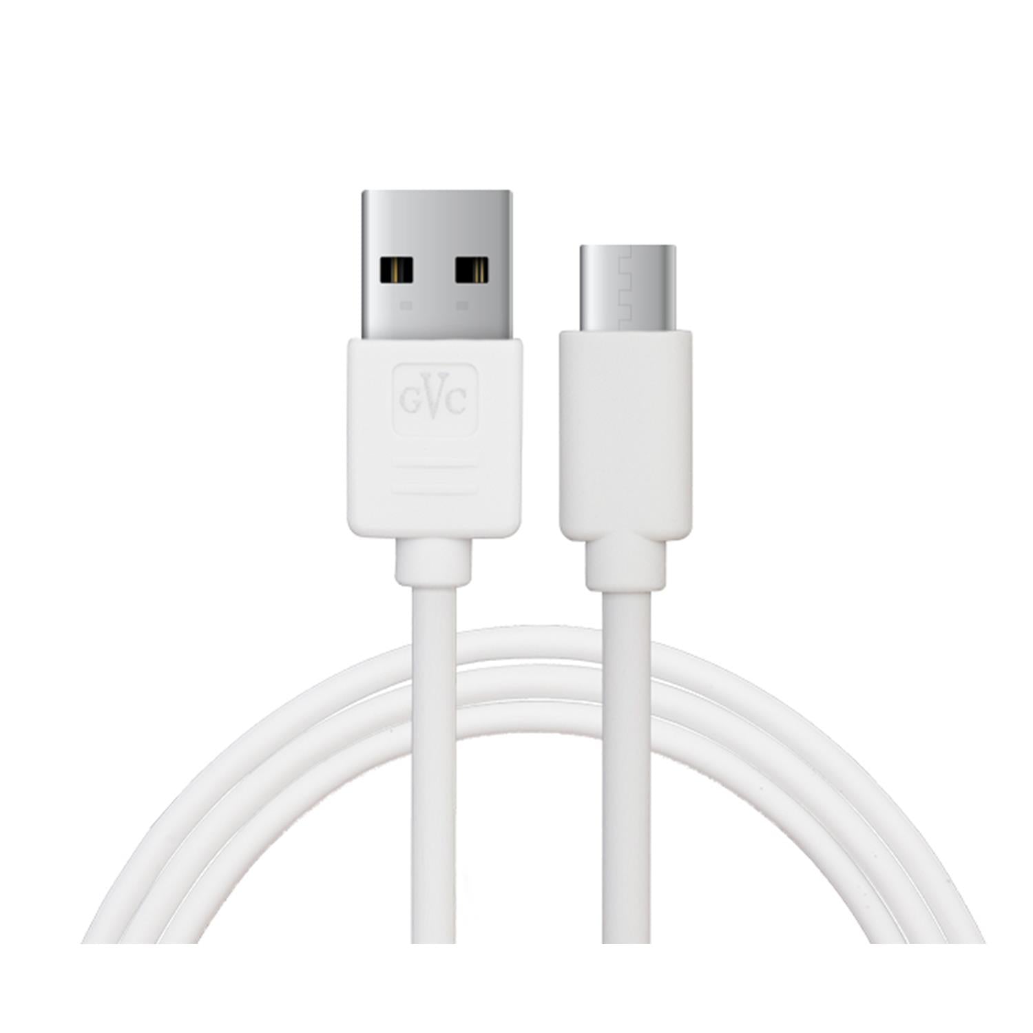 GVC USB to Type C Data Cable for Syncing & Charging, 1 Metre - White
